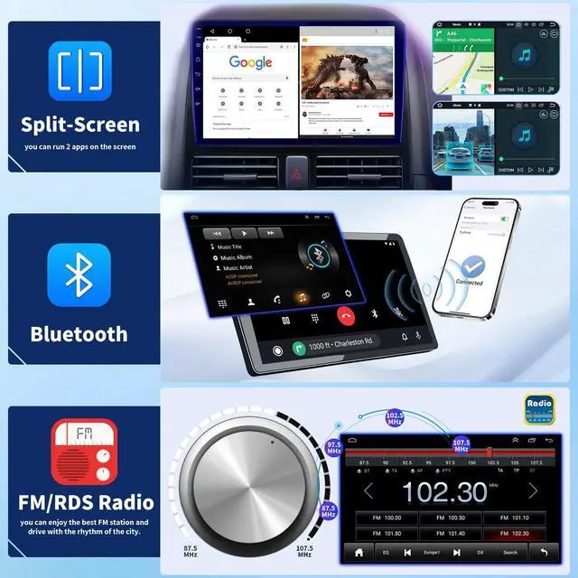 Alt view image 6 of 7 - 7" Double Din Car Radio Stereo for Chevrolet Chevy Colorado 2004-2012 | Touch Screen Head Unit Car Stereo Android 13 with Wireless & Wired Carplay Android Auto GPS Navigation/SWC/Backup Camera+MIC