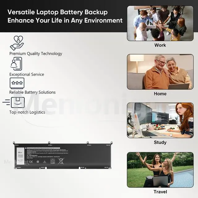 Alt view image 4 of 7 - New 86Wh 69KF2 Battery Replacement for Dell G7 15 7500 G15 5510 5511 5515 5520 5521 XPS 15 9500 9510 9520 Precision 5550 5560 5570 Alienware M15 R3 R4 M17 R3 R4 Inspiron 7510 7610 7620 P87F P91F P45E