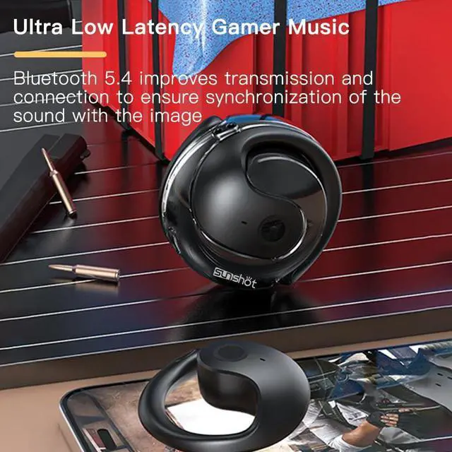 Alt view image 5 of 7 - Ows Open Ear Buds Headphones Bluetooth 5.4,Bone Conducting Air Bone Conduction Headphones, 16mm Drivers,40H Playtime,Open Ear Earbuds IPX5 Waterproof and Noise Reducing Touch (Purple)