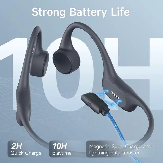 Alt view image 4 of 6 - Bone Conduction Swimming Headphones IP68 Waterproof MP3 32G Memory | Bluetooth 5.4, 10 Hours Playtime, Secure Fit, Underwater Open Ear Earbuds for Surfing, Running, Cycling