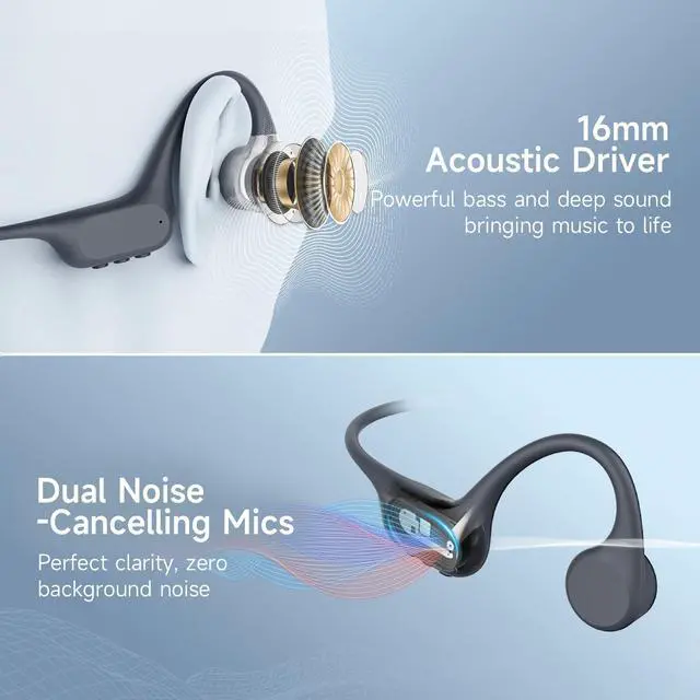 Alt view image 5 of 6 - Bone Conduction Swimming Headphones IP68 Waterproof MP3 32G Memory | Bluetooth 5.4, 10 Hours Playtime, Secure Fit, Underwater Open Ear Earbuds for Surfing, Running, Cycling
