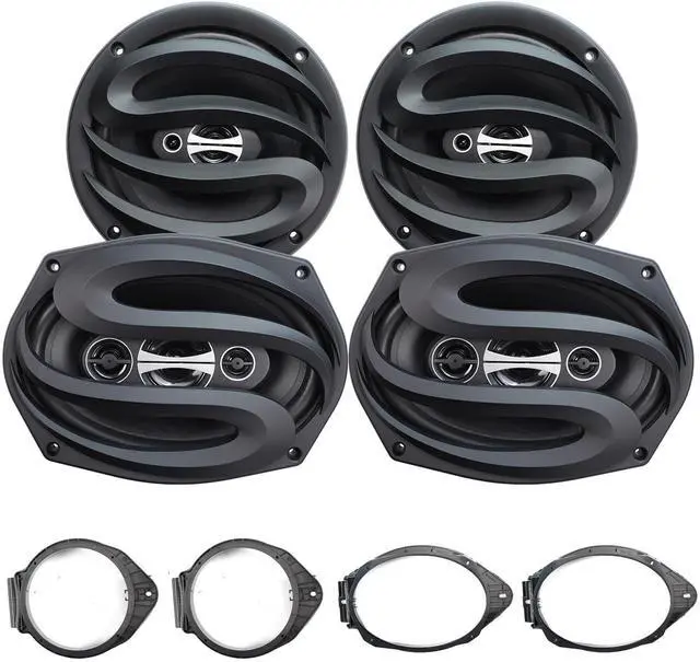 Main image of 6.5 & 6X9 Car Audio Front Rear Door Speaker for Chevy Silverado/GMC Sierra | Fits 2014-2024 Chevrolet/GMC Models,Car Door Speakers Upgrade Kit - 2 Pairs, Adapters and Harness,Full Range,Enhanced Sound