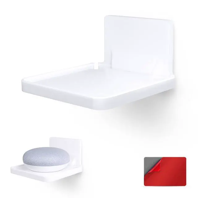 Main image of Drill Free Wall Mount Shelf for Security Cameras, Baby Monitors, Speakers & More, Universal Holder, Strong Adheasive, Easy to Install, No Mess, Screwless (White)