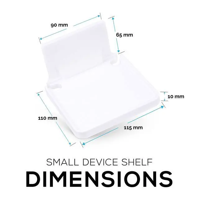 Alt view image 2 of 7 - Drill Free Wall Mount Shelf for Security Cameras, Baby Monitors, Speakers & More, Universal Holder, Strong Adheasive, Easy to Install, No Mess, Screwless (White)