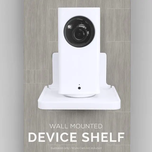 Alt view image 3 of 7 - Drill Free Wall Mount Shelf for Security Cameras, Baby Monitors, Speakers & More, Universal Holder, Strong Adheasive, Easy to Install, No Mess, Screwless (White)