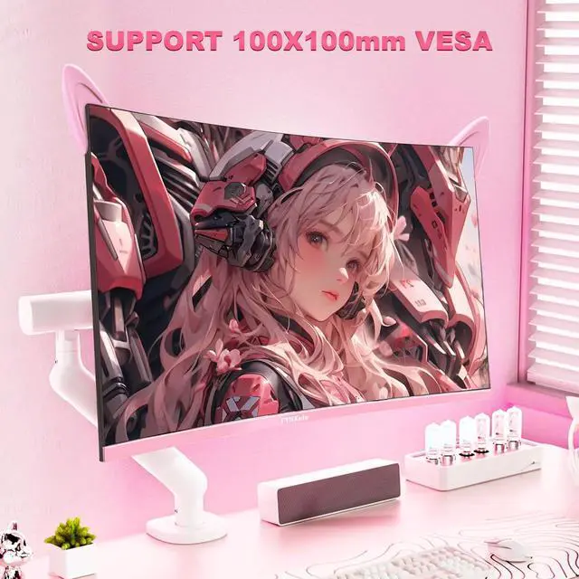 Alt view image 6 of 7 - 27 inch Gaming Monitor, Pink 1800R Curved Monitor, FHD-1920X1080P, 165Hz, 1ms, Fast IPS, FreeSync Hdmi Monitor with Ultrathin, HDMI/DP/USB Vesa/Wall Mount Computer Monitor-Pink