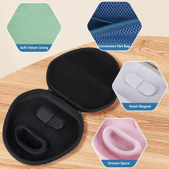 Alt view image 4 of 7 - Hard Case Replacement for Apple Airpods Max Over-Ear Headphones | Hard Shell Shockproof, Portable Headphone Storage, Mesh Bag Organizer, Lightweight Travel