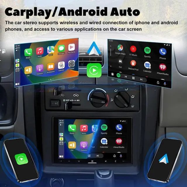 Alt view image 2 of 6 - 4+64GB 7 Inch QLED Car Stereo for Toyota 4Runner 1996-2002 CarPlay | Included Harness Supports Factory JBL and non-JBL Audio, Android Auto, Bluetooth, GPS, DSP 32EQ and 1080P backup camera