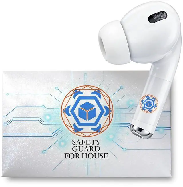 Main image of EMF Blocker for Headphones Lab Tested EMF Shield Sticker for AirPods, Wireless Earbuds (5mm-8mm Size Fit) Reduce Electromagnetic Wave from Cell Phone & Devices, Made in USA (White, 1 Pair)