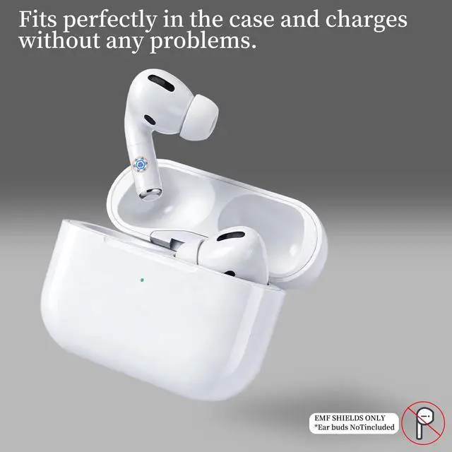 Alt view image 4 of 7 - EMF Blocker for Headphones Lab Tested EMF Shield Sticker for AirPods, Wireless Earbuds (5mm-8mm Size Fit) Reduce Electromagnetic Wave from Cell Phone & Devices, Made in USA (White, 1 Pair)
