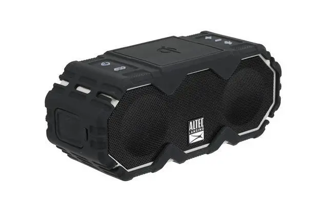 Alt view image 2 of 7 - Mini LifeJacket Jolt Bluetooth Speaker with Qi, Wireless, Waterproof, Portable, Speakers, Loud Volume, Strong Bass, Rich Stereo System, Microphone, 16 Hour Battery, 100 ft Range, Gray