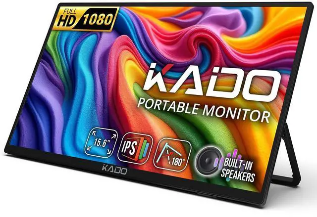 Main image of 15.6" FHD Portable Monitor 1920x1080 Second Display IPS HDMI USB-C | Laptop Screen Extender, 180° Adjustable Kickstand, Wall/Arm Mount for PC, Mac, Phone, Dex, Tablet, Xbox, PS4/PS5 and Switch