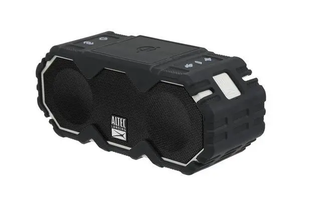Alt view image 3 of 7 - Mini LifeJacket Jolt Bluetooth Speaker with Qi, Wireless, Waterproof, Portable, Speakers, Loud Volume, Strong Bass, Rich Stereo System, Microphone, 16 Hour Battery, 100 ft Range, Gray
