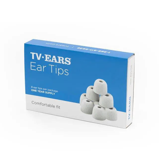 Alt view image 3 of 7 - Genuine Replacement Earbud Tips for Original 4 Pairs, Digital & 5.8 Digital TV Ears Headsets, 1 Year Supply of Ear Tips Replacement, Gray