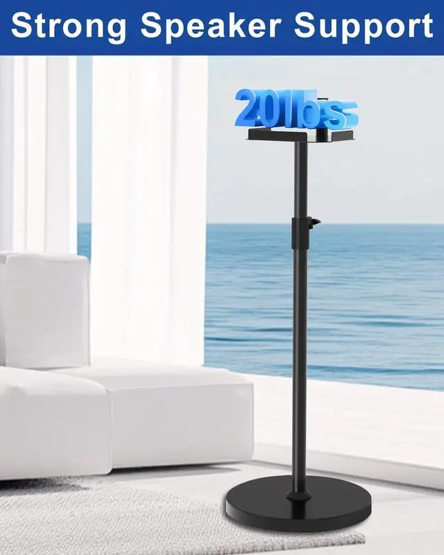 Alt view image 6 of 7 - Pack of 2 Height Adjustable Speaker Stand for Bose S1 Pro/S1 Pro Plus Floor Stand, Extends 45" to 54", Holds up to 20LBS, Heavy Duty Speakers Stands for Bose, with Screws