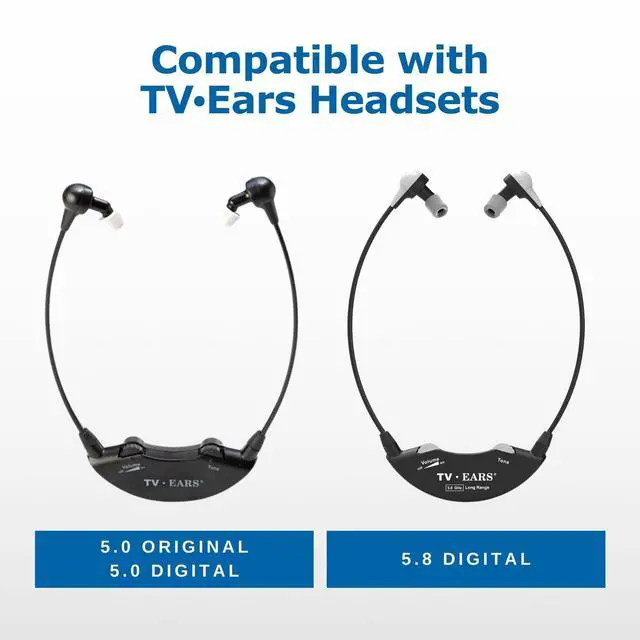Alt view image 6 of 7 - Genuine Replacement Earbud Tips for Original 4 Pairs, Digital & 5.8 Digital TV Ears Headsets, 1 Year Supply of Ear Tips Replacement, Gray