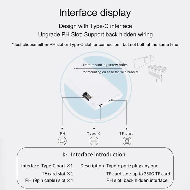 Alt view image 4 of 6 - 8.8" Computer Temp Monitor (Dynamic Theme Supported), 1 Click 1 Cable to Get Started Quickly PC Temperature Display Sensor Panel IPS Mini Secondary Screen CPU RAM HDD Data FPS Monitor (Black)