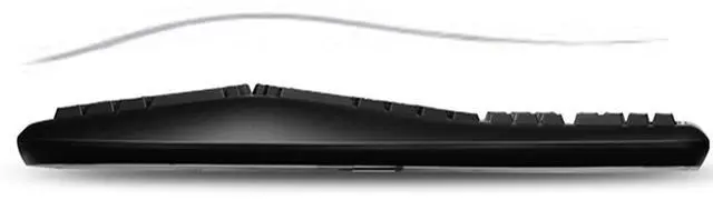 Alt view image 3 of 7 - Ergonomic USB Keyboard, 105-Key US Layout AKB-150UB | Integrated Palm Rest, Split Key Design, Multimedia and Internet Hotkeys