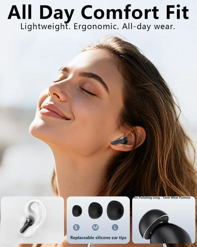 Alt view image 7 of 7 - Wireless Earbuds with Active Noise Cancelling,140-Hour Long Battery Life Bluetooth 5.4 Ear Buds,Multi-Device Pairing,Enhanced Clear Call,Deep Bass Stereo In Ear Headphone