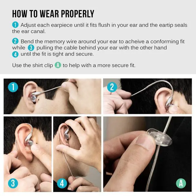 Alt view image 6 of 7 - M6 Single-Side Earbud, Right Side, 15" Cable, 3.5 mm Plug (Clear) | Extra-Short Cable, For 2-Way Radios, Speaker Mics & PTT Systems, One Wired Earphone, Moldable Earhook & Stereo-to-Mono