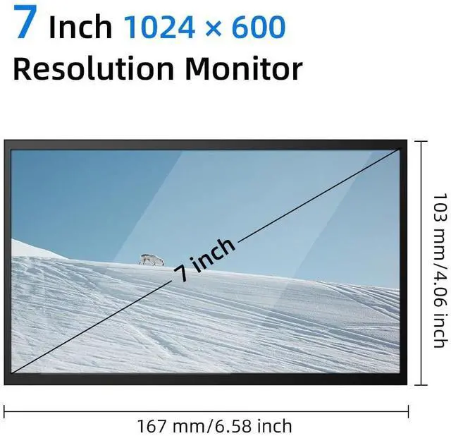 Alt view image 3 of 7 - 7 Inch Mini Monitor, IPS 1024 × 600 HDMI Small Monitor with Leather Stand for Raspberry Pi 5/4, Laptop, PC, Switch, Xbox, PS4