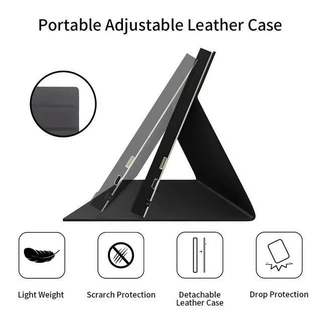 Alt view image 4 of 7 - 7 Inch Mini Monitor, IPS 1024 × 600 HDMI Small Monitor with Leather Stand for Raspberry Pi 5/4, Laptop, PC, Switch, Xbox, PS4