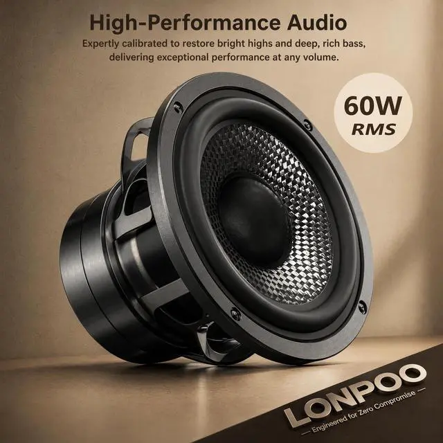 Alt view image 3 of 7 - 60W Active Bookshelf Speakers, 4" Glass Fiber Woofer & 1" Silk Dome Tweeter, Bluetooth 5.3 Optical RCA AUX Inputs for TV, PC, Turntable (Black)