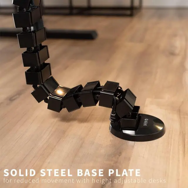 Alt view image 5 of 7 - No Drill Clamp-on Desk Vertebrae Cable Management Kit, Adjustable Quad Entry Flexible Cord Organizer for Home Office, Black, DESK-AC01P-B