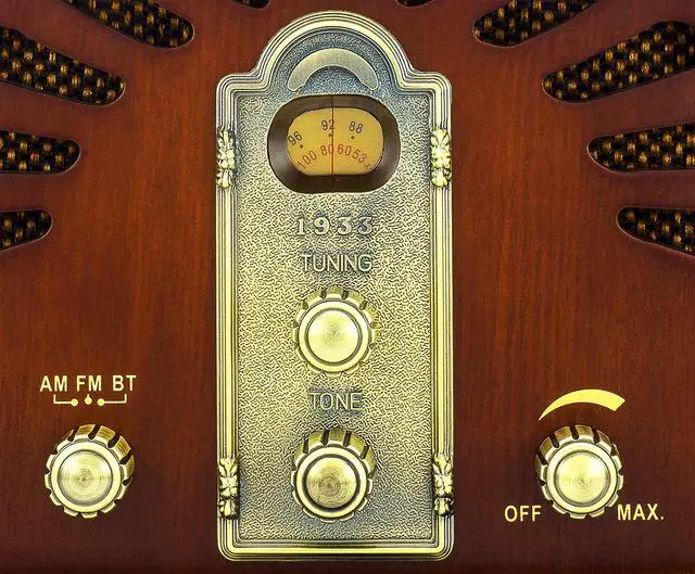 Alt view image 3 of 6 - Classic Vintage Retro Style AM/FM Radio with Bluetooth - Handmade Wooden Exterior Dark Brown