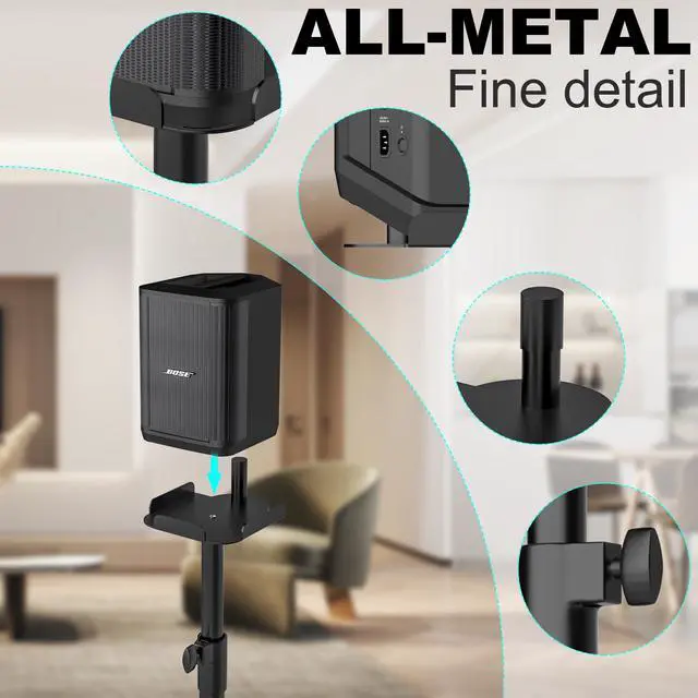 Alt view image 3 of 7 - Speaker Stand for Bose S1 Pro/S1 Pro+ Heavy Duty Height Adjustable | Metal Construction, Extends 22.63" to 36.22", Holds 44lbs, Easy to Install,Suitable for home use, parties, and performances