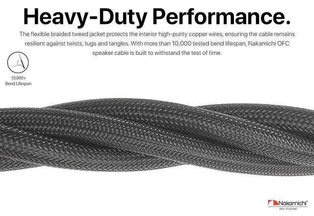 Alt view image 6 of 7 - 24k Gold Plated Banana Plugs Speaker Cables 99.9% OFC (6 Feet) | Oxygen-Free Copper, Excel Series, Amplifier Heavy Duty Braided In-Wall CL2 Rated Wires - Black (12AWG / 6ft / 1.8m) 2-Pack