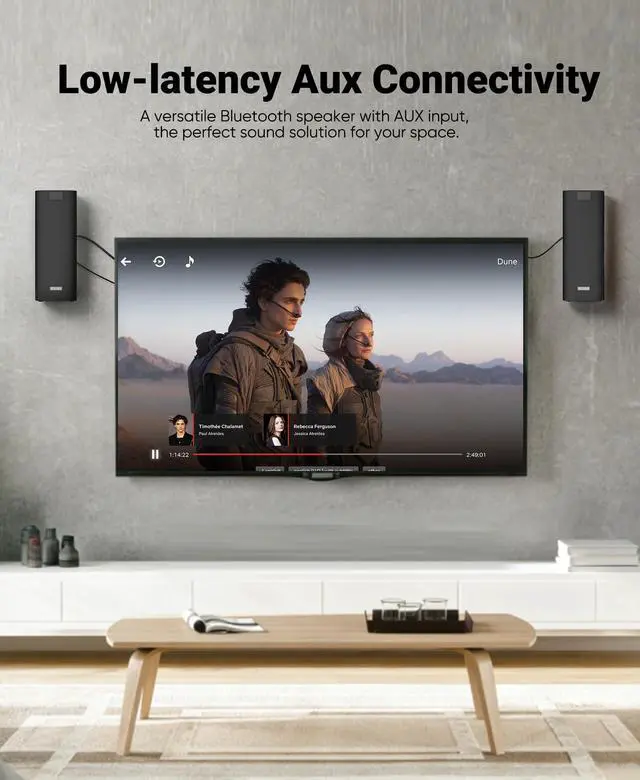 Alt view image 6 of 6 - 400W Outdoor Bluetooth Speakers with Lights, IP65 Waterproof, AC-Powered Stereo Speaker, Auracast Wireless Multi-Speaker Pairing, Wall Mount Sound System w/Aux for Porch, Patio, Garage, Home