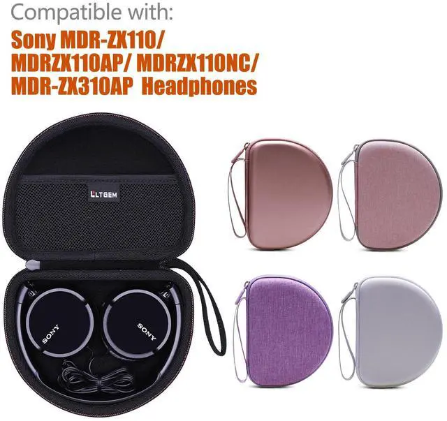 Alt view image 2 of 7 - Case for Sony MDR-ZX110/ZX110AP/ZX310AP Wired On-Ear Headphones Gray | Hard Carrying Travel Case for Sony ZX Series MDR-ZX110/ZX110AP/ZX310AP Wired On-Ear Headphones
