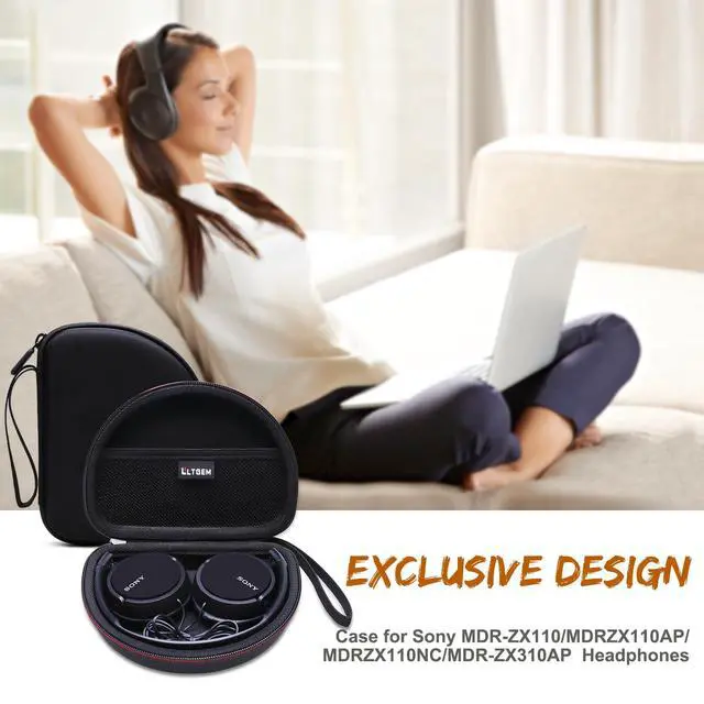 Alt view image 7 of 7 - Case for Sony MDR-ZX110/ZX110AP/ZX310AP Wired On-Ear Headphones Gray | Hard Carrying Travel Case for Sony ZX Series MDR-ZX110/ZX110AP/ZX310AP Wired On-Ear Headphones