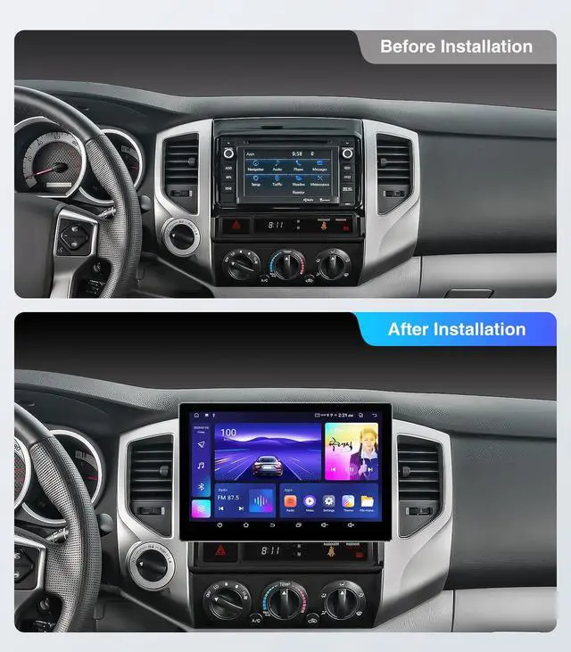 Alt view image 2 of 7 - 11.5" 4G+64G Car Radio Stereo Upgrade for 2005-2015 Toyota Tacoma Carplay | Android Auto GPS Navigation WiFi Bluetooth Mirroring Touchscreen Headunit Replacement
