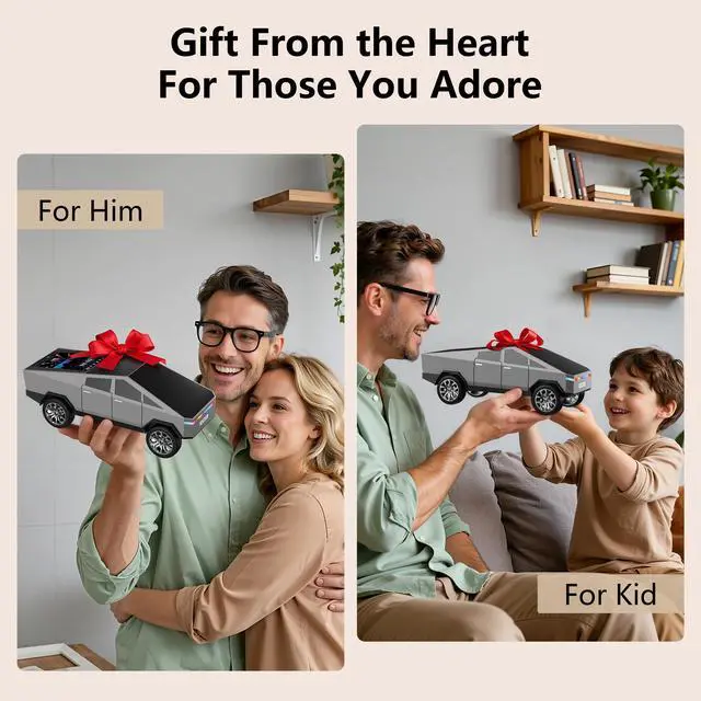 Alt view image 5 of 7 - Cybertruck Bluetooth Speaker for Car | Mini Wireless Speaker with LED Lights, FM Radio, USB/TF Card, TWS Stereo, for Dad Car Lover Gift from Daughter or Son