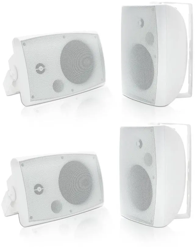 Main image of 6.5 Inch 800W Outdoor Bluetooth Speakers Wired Waterproof with Multifunctional Amplifier, Wall Mount Speakers for Patio Home Poolside Deck Backyard(2 Pairs,White)