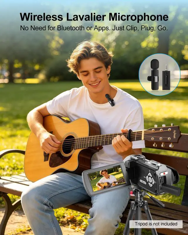 Alt view image 3 of 6 - 4K Video Camera Camcorder 48MP 60FPS UHD for YouTube Vlogging 18X Digital Zoom 3" IPS 270° Flip Screen Video Camcorder with Wireless Lavalier Microphone, 32GB SD Card, 2 Batteries and Remote Control