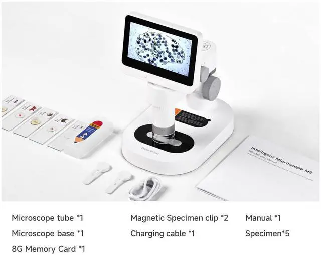 Alt view image 7 of 7 - 4'' IPS Handheld Pocket Digital Microscope with 100-1600X Screen, 1080P HD Portable Microscope with 8 Adjustable LED Lights