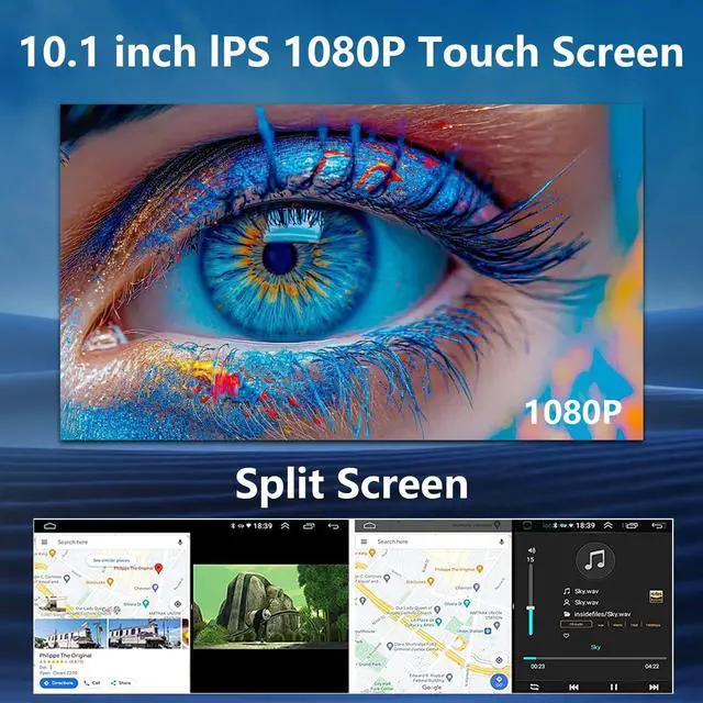 Alt view image 7 of 7 - 10.1 inch Car Radio Stereo Upgrade for Toyota Tacoma 2005-2015 with Wireless CarPlay/Android Auto/Touch Screen/SWC/GPS Navigation/BT/WiFi FM Backup Camera Physical Button Volume Knob