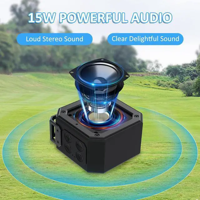 Alt view image 3 of 7 - Golf Cart Bluetooth Speaker Magnetic Portable Wireless Speaker with Loud Stereo Sound Bass Boost 20 Hours Play IPX7 Waterproof TWS & SD Card Function Golf Cart Accessories Golf Gifts(Storage Case)