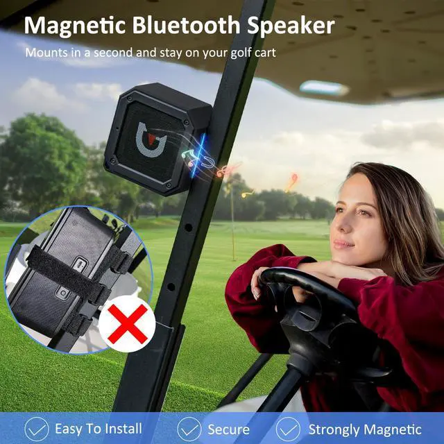 Alt view image 2 of 7 - Golf Cart Bluetooth Speaker Magnetic Portable Wireless Speaker with Loud Stereo Sound Bass Boost 20 Hours Play IPX7 Waterproof TWS & SD Card Function Golf Cart Accessories Golf Gifts(Storage Case)