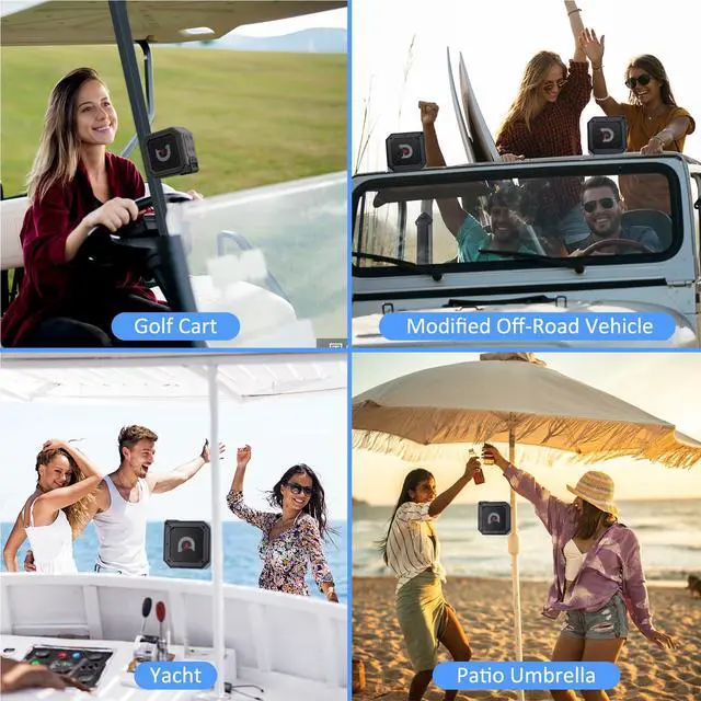 Alt view image 7 of 7 - Golf Cart Bluetooth Speaker Magnetic Portable Wireless Speaker with Loud Stereo Sound Bass Boost 20 Hours Play IPX7 Waterproof TWS & SD Card Function Golf Cart Accessories Golf Gifts(Storage Case)