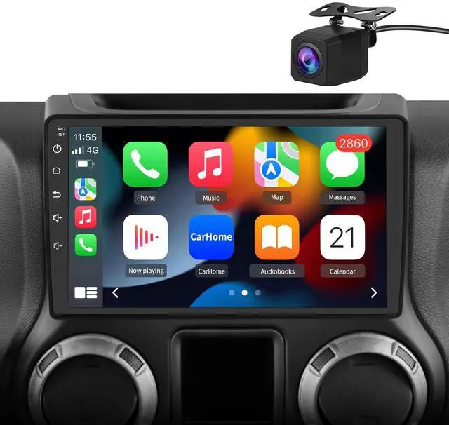 Main image of 10" Radio Upgrade for Jeep Wrangler JK 2007-2018 Dodge Ram 1500 Compass Grand Cherokee,Android 13 2GB+32GB with Backup Camera CarPlay/Android Auto FM AM WiFi