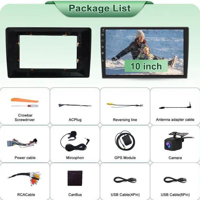 Alt view image 7 of 7 - 10" Radio Upgrade for Jeep Wrangler JK 2007-2018 Dodge Ram 1500 Compass Grand Cherokee,Android 13 2GB+32GB with Backup Camera CarPlay/Android Auto FM AM WiFi