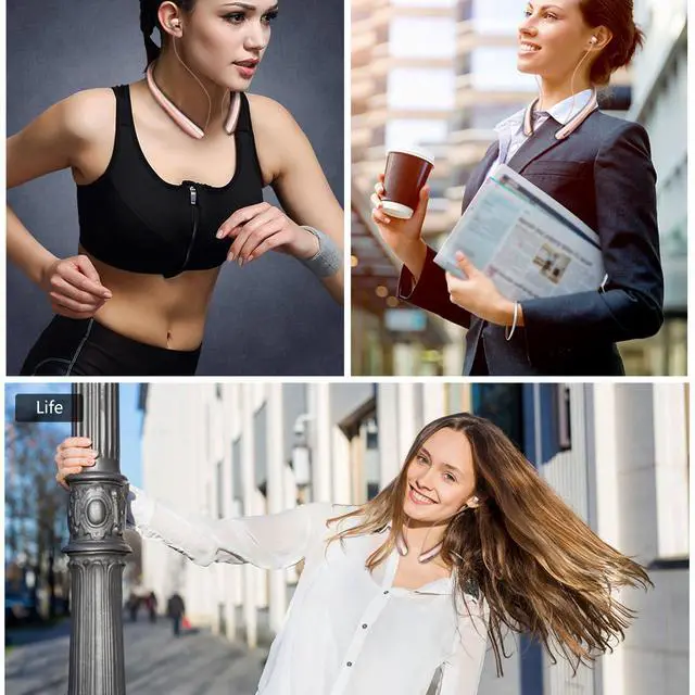 Alt view image 7 of 7 - Neckband Bluetooth Headphones, Wireless Headphone with Retractable Earbud | Bluetooth 5.4, 16Hrs Playtime, IPX5 Sweatproof, Around The Neck Headphones Stereo Headset for Sports