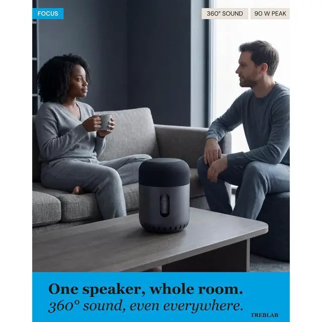 Alt view image 2 of 7 - HD-360-Pro Portable Bluetooth Speaker, 360° 90W NFC | 5 drivers + subwoofer, 8 bass radiators, 22H battery, 3 EQ modes, TWS stereo pair, touch panel, AUX, USB-C
