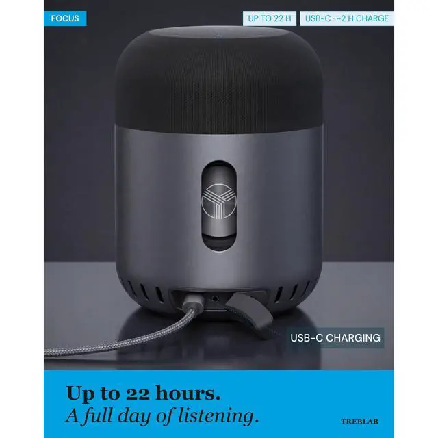 Alt view image 3 of 7 - HD-360-Pro Portable Bluetooth Speaker, 360° 90W NFC | 5 drivers + subwoofer, 8 bass radiators, 22H battery, 3 EQ modes, TWS stereo pair, touch panel, AUX, USB-C