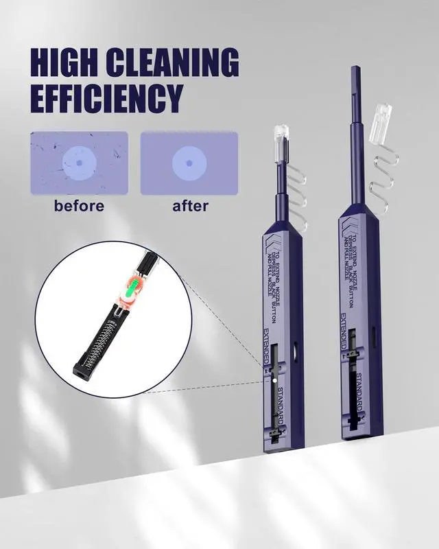 Alt view image 2 of 7 - LC Fiber Cleaner, Fiber Optic Cleaning Pen | LC/MU one click fiber optic cleaner Reusable For 1.25mm Male/Female Optical Adapters Ferrules Reliable