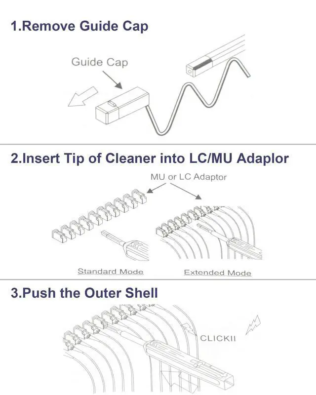 Alt view image 6 of 7 - LC Fiber Cleaner, Fiber Optic Cleaning Pen | LC/MU one click fiber optic cleaner Reusable For 1.25mm Male/Female Optical Adapters Ferrules Reliable